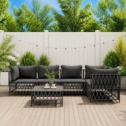 Stylish Anthracite 6-Piece Outdoor Lounge Set