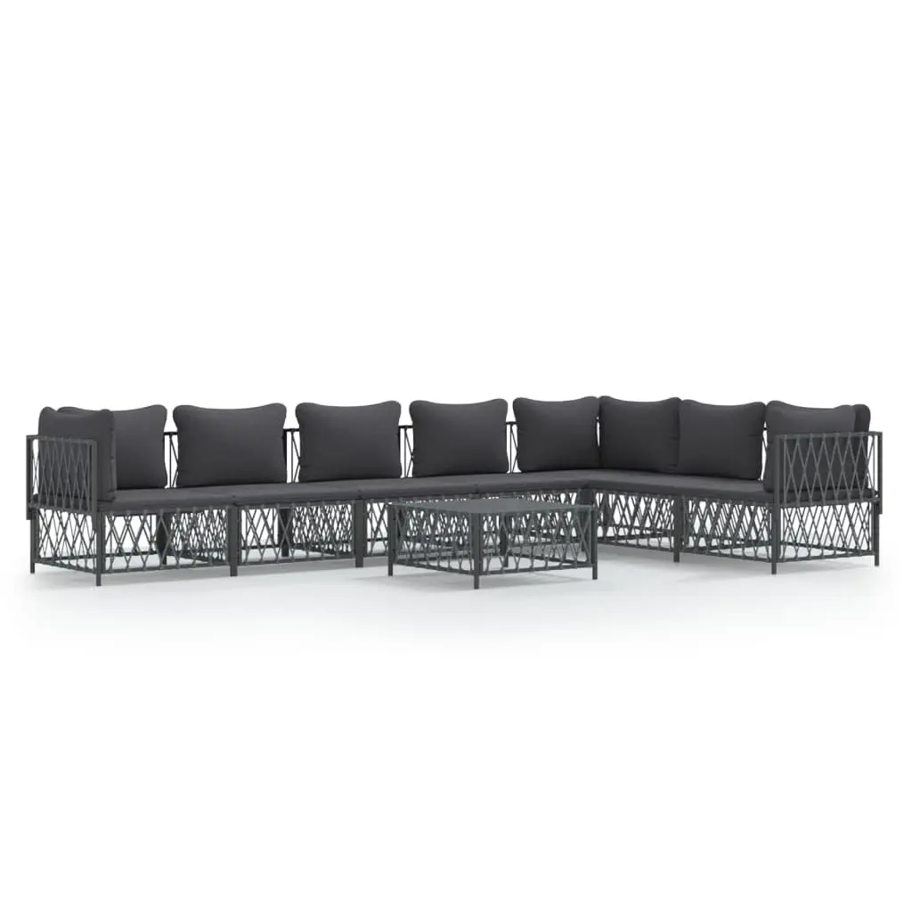 Garden Lounge Set 8 Piece Outdoor Furniture Modular Sofa with Cushions