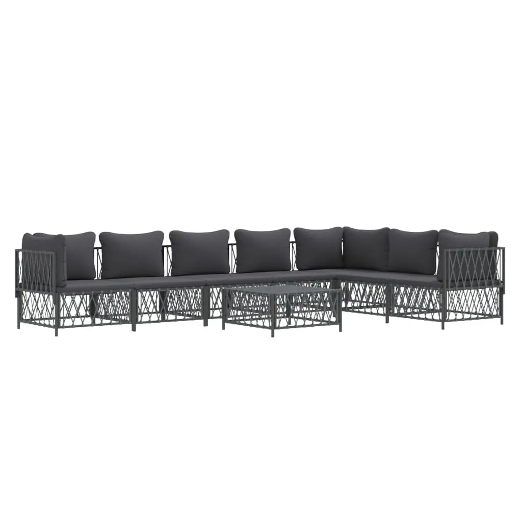 Garden Lounge Set 8 Piece Outdoor Furniture Modular Sofa with Cushions