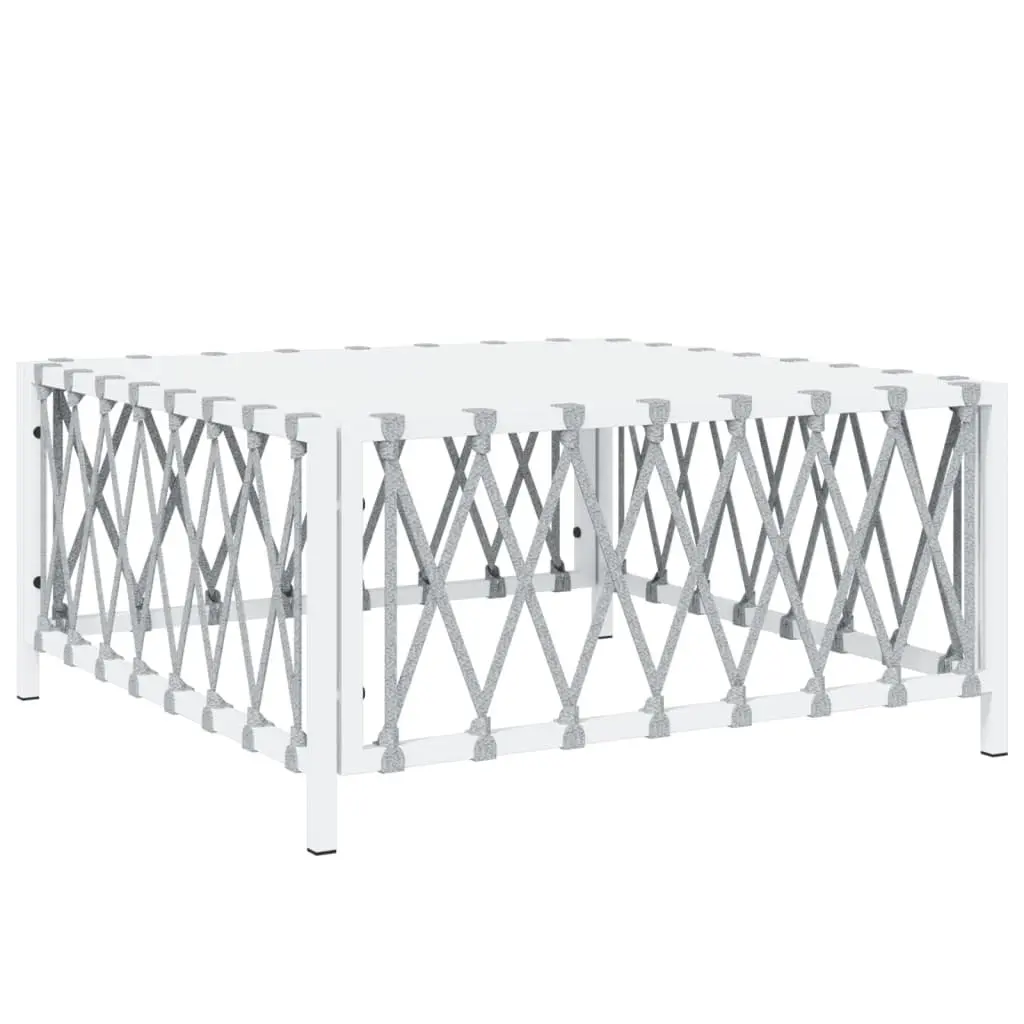 6 Piece Garden Lounge Set Modular Outdoor Furniture White Steel Frame Cushions