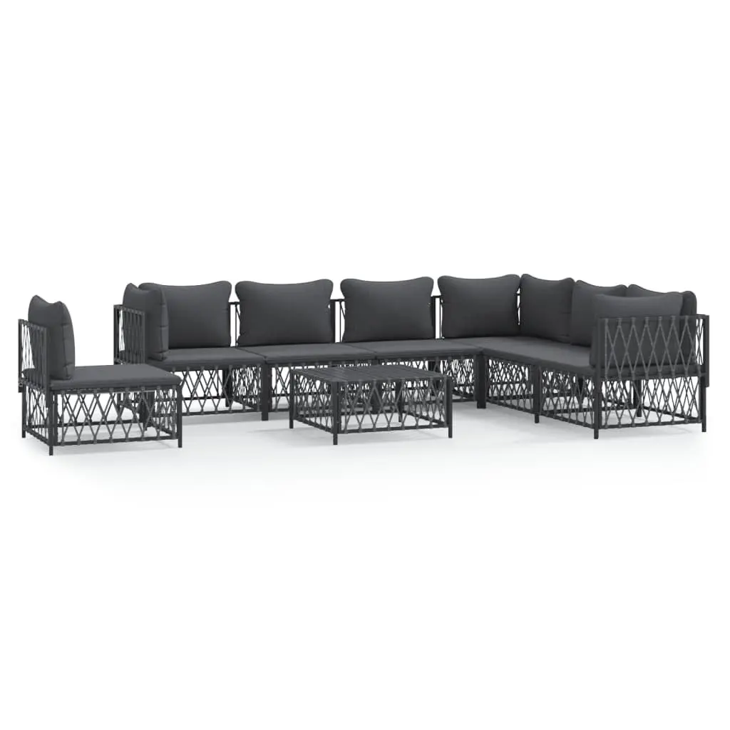Garden Lounge Set 8 Piece Outdoor Furniture Anthracite Modular Sofa Cushions
