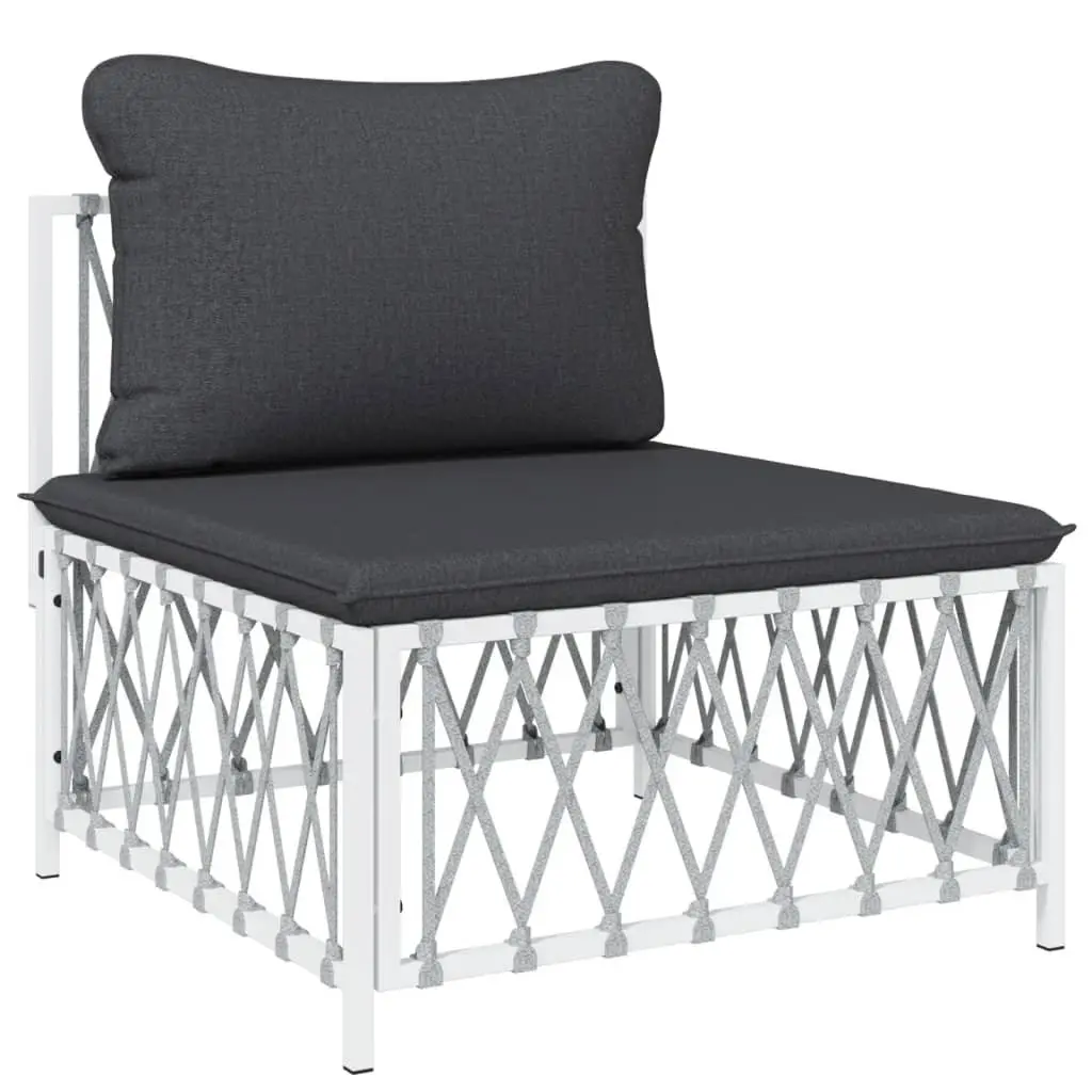 Garden Lounge Set 6 Piece Outdoor Furniture White Modular Sofa with Cushions