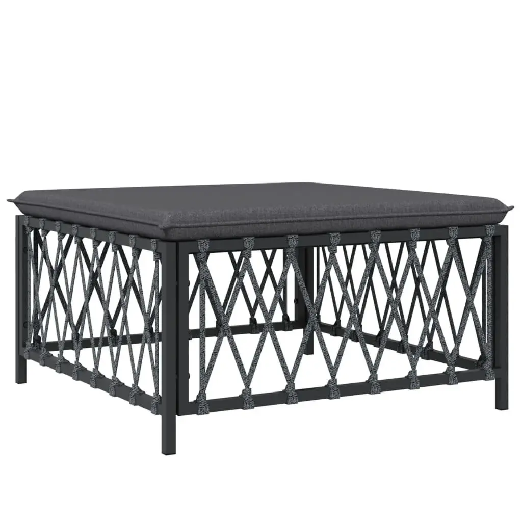 Garden Lounge Set 8 Piece Outdoor Furniture Modular Sofa Anthracite Steel Frame