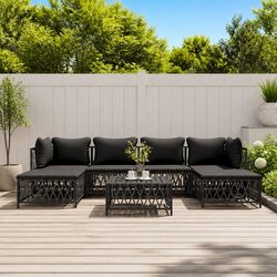 Concise 7 Piece Modular Lounge Set with Cushions