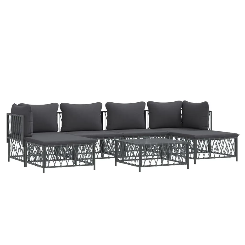 Garden Lounge Set 7 Piece Outdoor Furniture Modular Sofa Cushions Anthracite