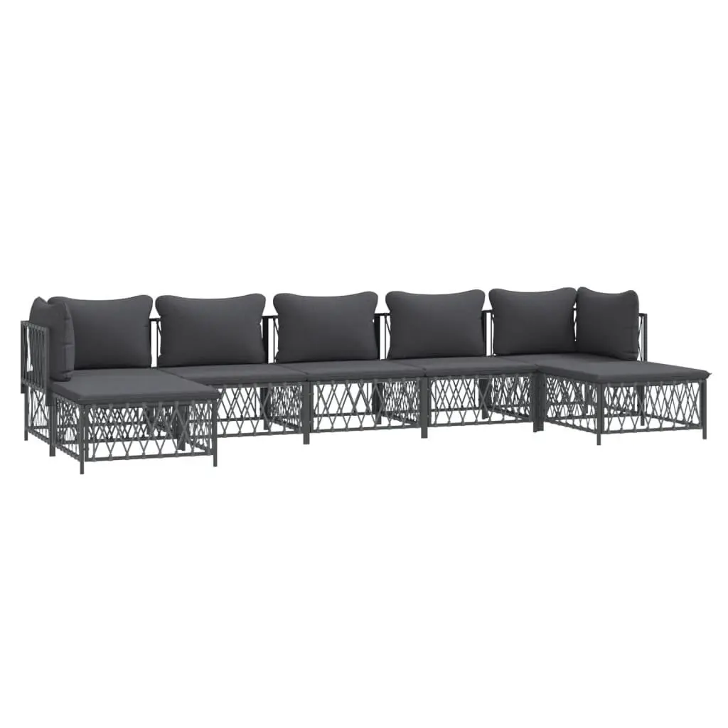 Garden Lounge Set Anthracite 7 Piece Modular Sofa Durable Construction Flexible Configurations