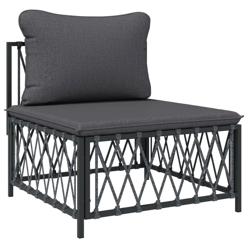 Garden Lounge Set Anthracite 7 Piece Modular Sofa Durable Construction Flexible Configurations