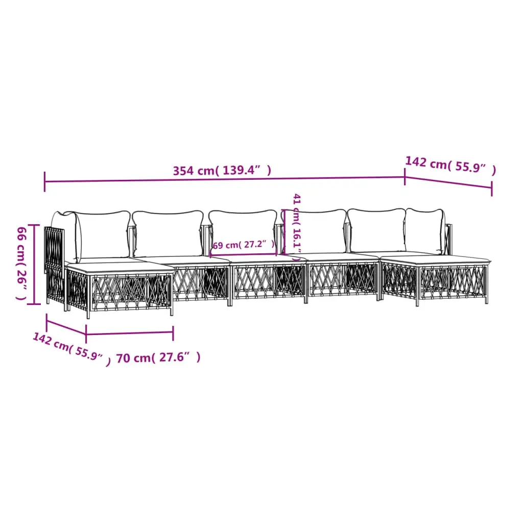 Garden Lounge Set Anthracite 7 Piece Modular Sofa Durable Construction Flexible Configurations
