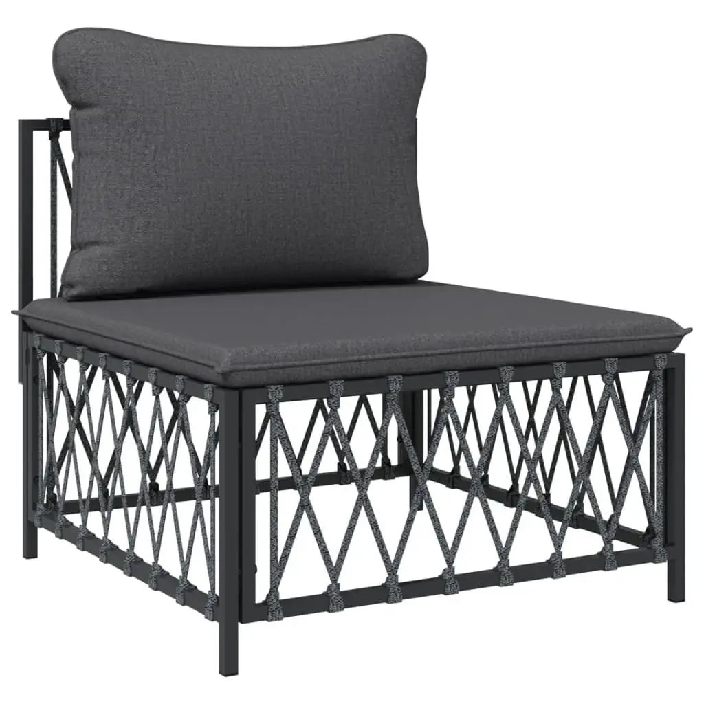 Garden Lounge Set Anthracite 8 Piece Modular Outdoor Furniture with Cushions