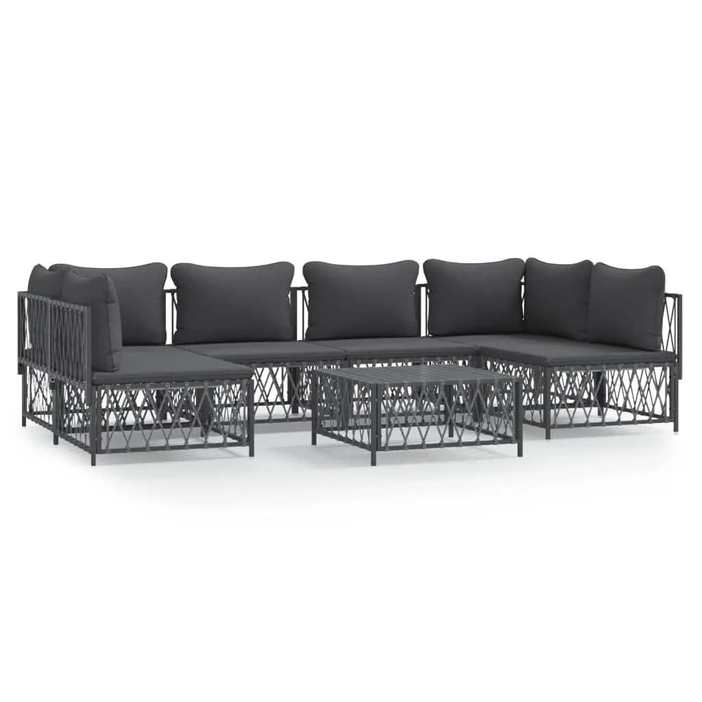 Garden Lounge Set 7 Piece Outdoor Furniture Modular Sofa with Cushions