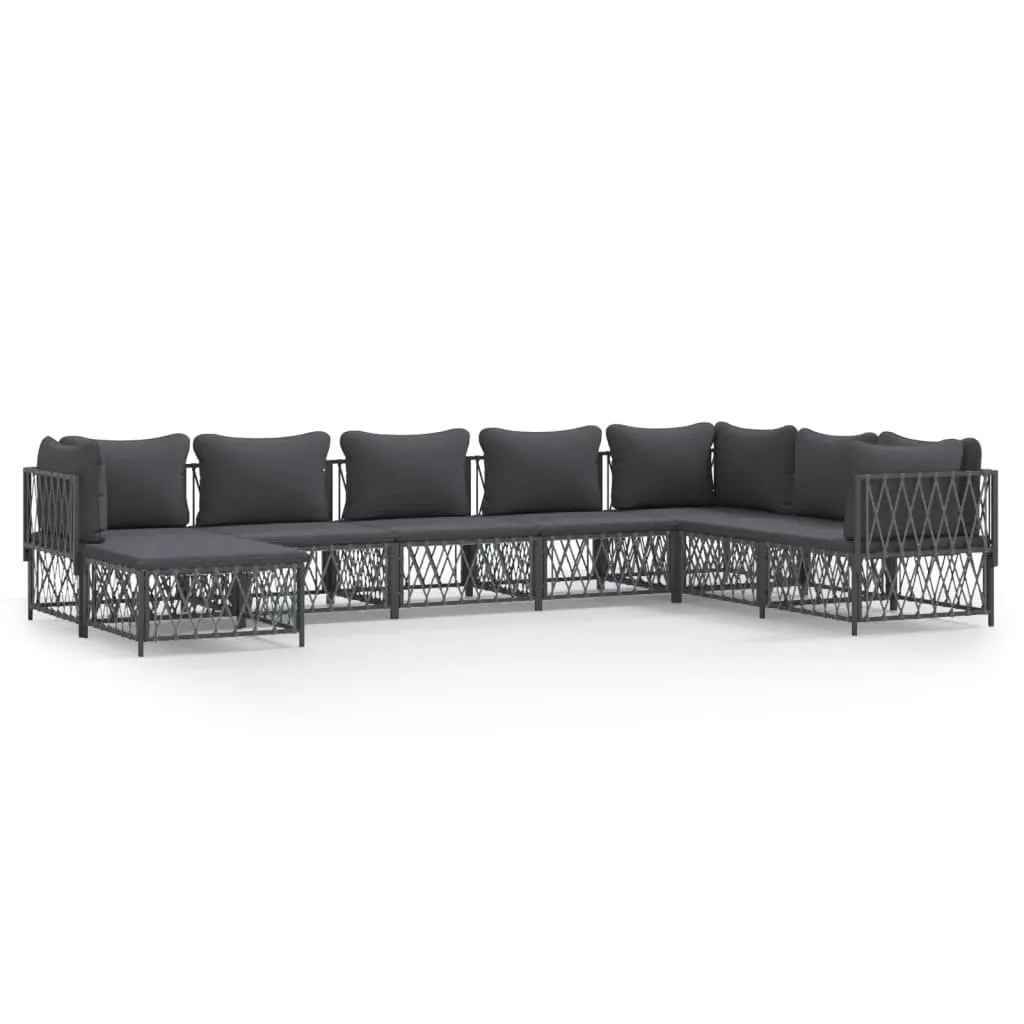 Garden Lounge Set 8 Piece Outdoor Furniture Modular Sofa Anthracite with