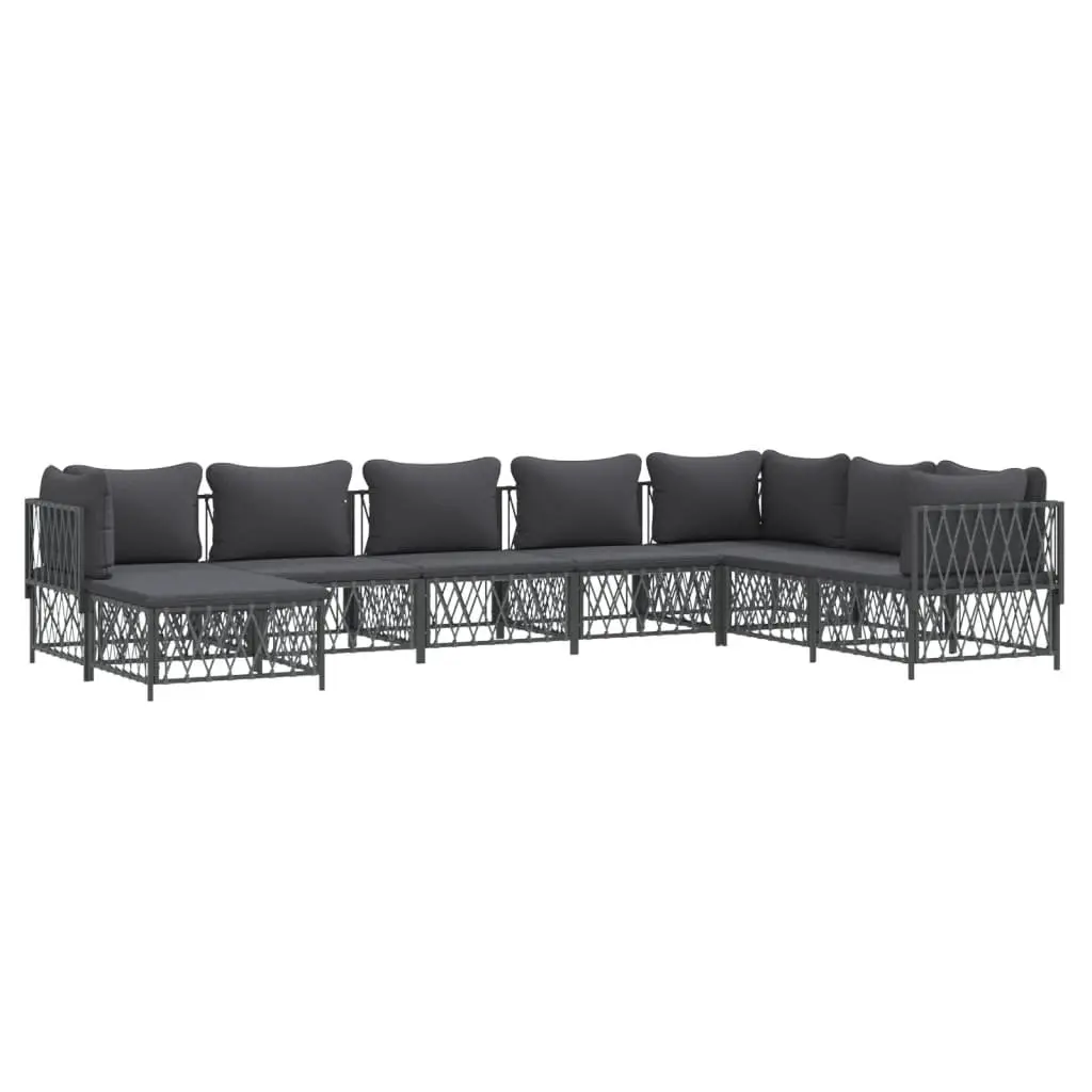 Garden Lounge Set 8 Piece Outdoor Furniture Modular Sofa Anthracite with