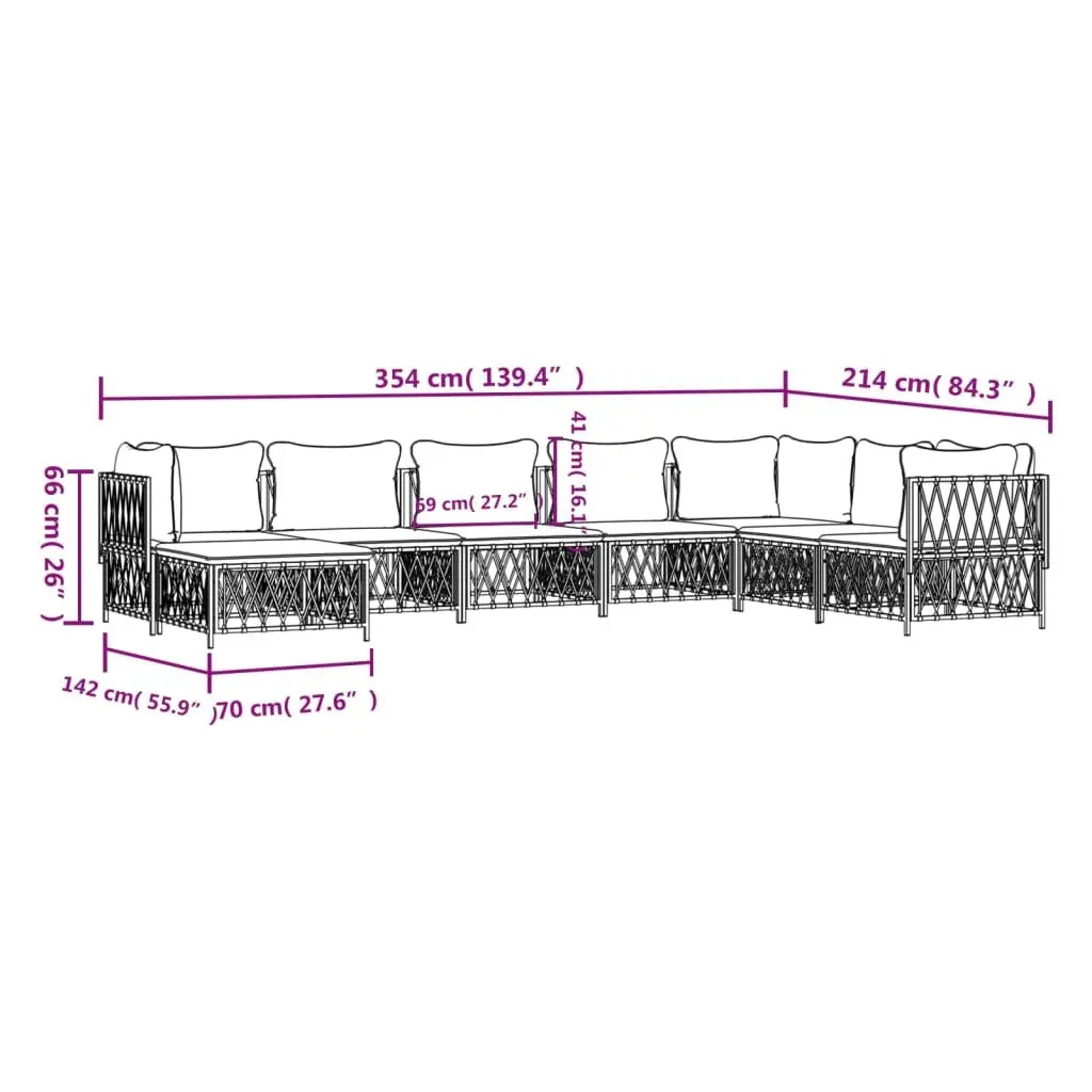 Garden Lounge Set 8 Piece Outdoor Furniture Modular Sofa Anthracite with