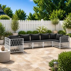 Compact 7 Piece Garden Lounge Set with Cushions