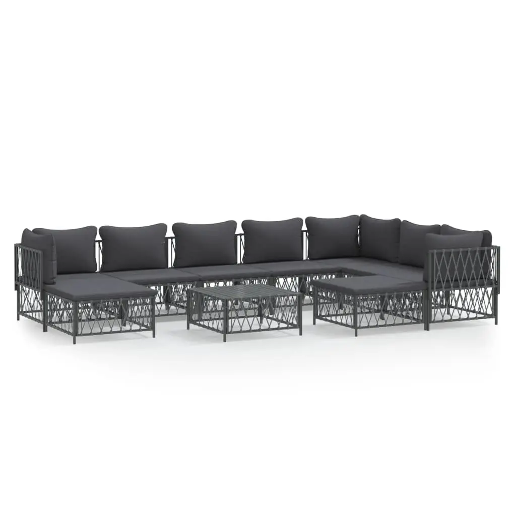 Garden Lounge Set 10 Piece Outdoor Furniture Modular Sofa with Cushions