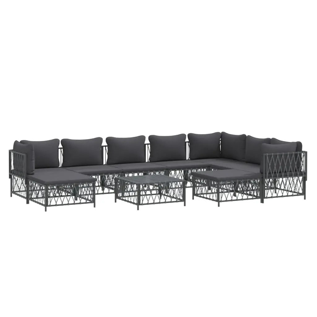 Garden Lounge Set 10 Piece Outdoor Furniture Modular Sofa with Cushions