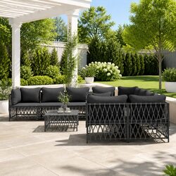 Compact 9-Piece Garden Lounge Set for Outdoors
