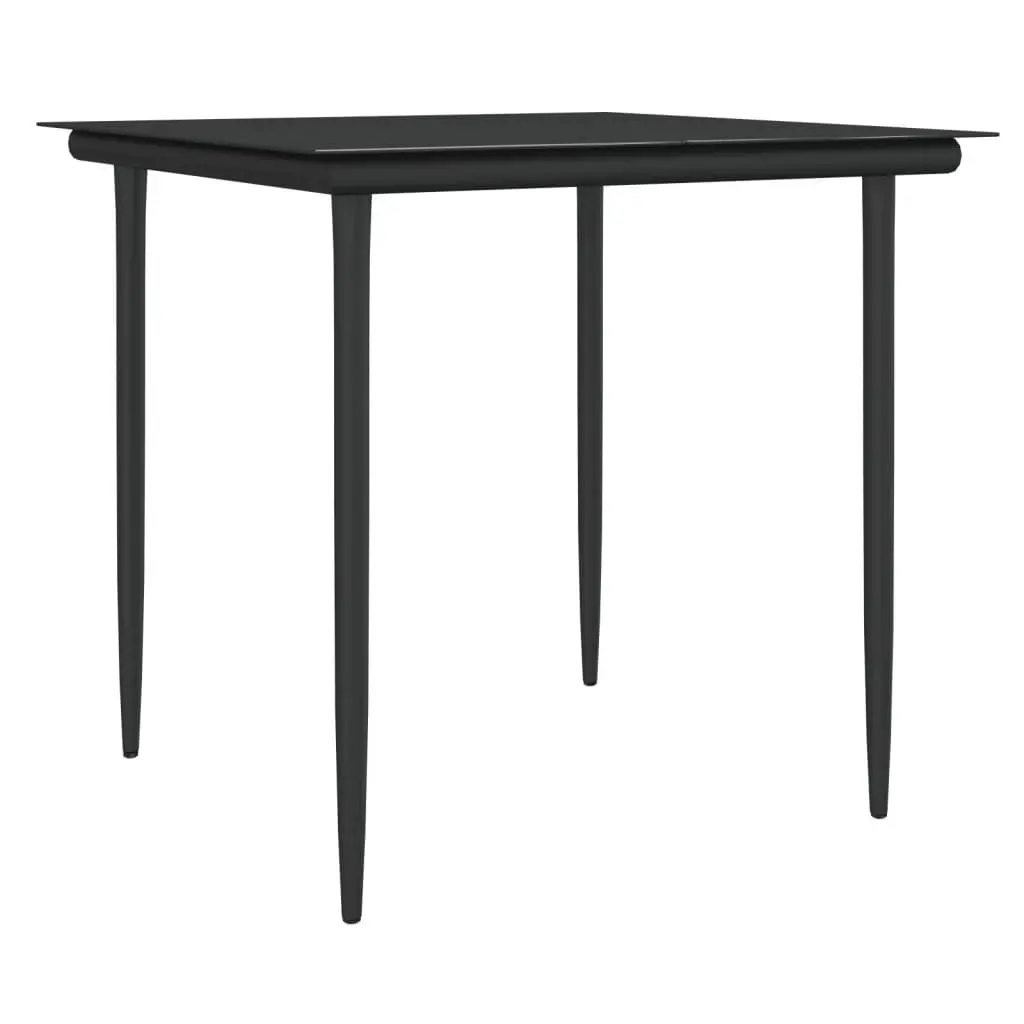 Garden Dining Set Brown 3 Piece Outdoor Furniture Poly Rattan Steel Frame Cushioned