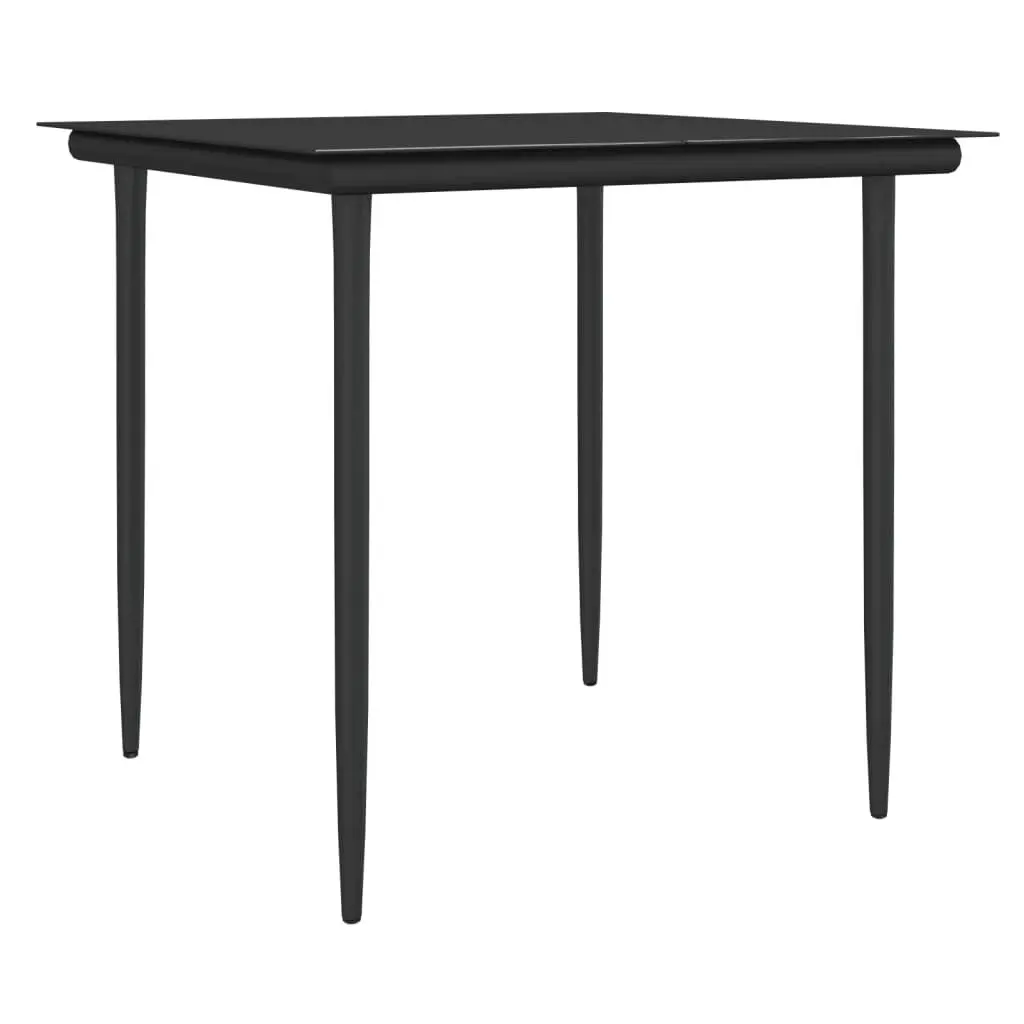 Garden Dining Set 5 Piece Outdoor Furniture Poly Rattan Steel Frame Glass Table