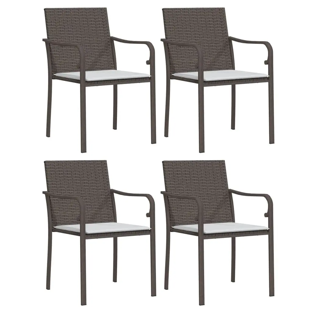 Garden Dining Set 5 Piece Outdoor Furniture Poly Rattan Steel with Cushions