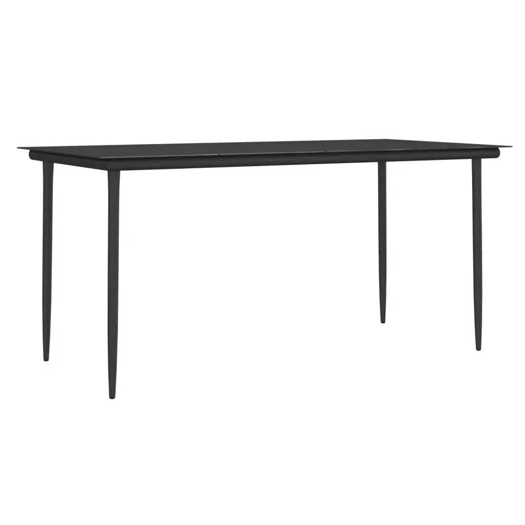 Garden Dining Set Brown 5 Piece Outdoor Furniture Poly Rattan Steel Frame Patio Table