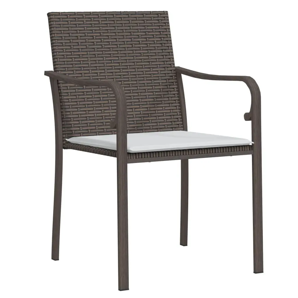 Garden Dining Set 7 Piece Outdoor Patio Furniture Brown PE Rattan Steel Frame