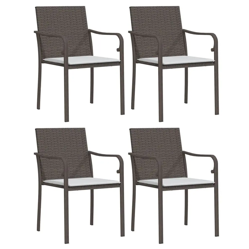 5-Piece Garden Dining Set with Steel Frame and Cushions