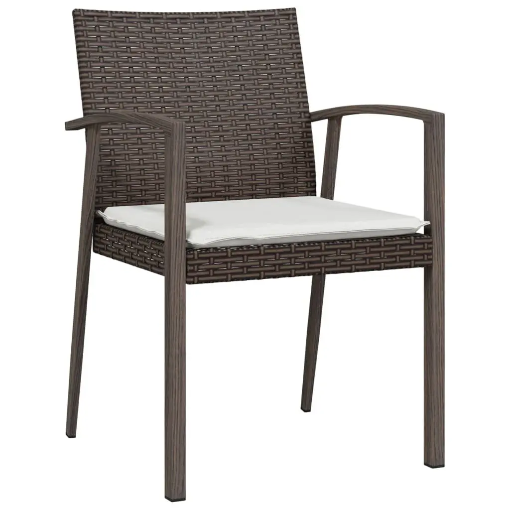 Garden Dining Set 3 Piece Outdoor Furniture Poly Rattan Steel Frame Chairs Table