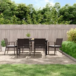 Outdoor 7 Piece Dining Set with Padded Chairs