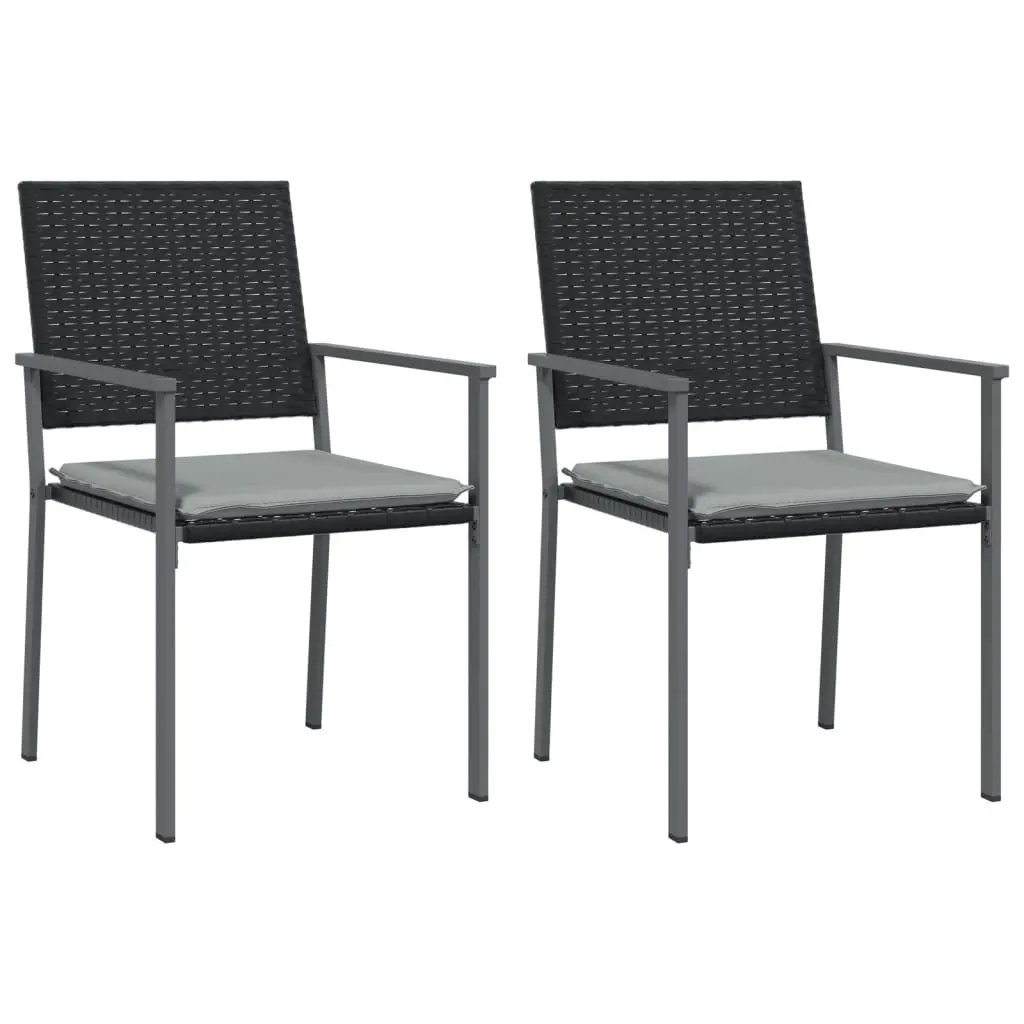 Garden Dining Set 3 Piece Outdoor Furniture with Cushions Poly Rattan Steel