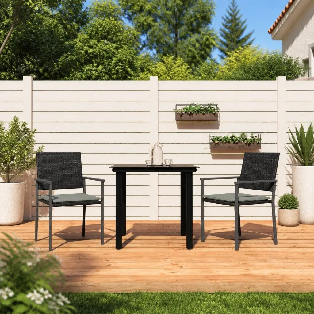 Garden Dining Set 3 Piece Outdoor Furniture Patio Table Chair with Cushions