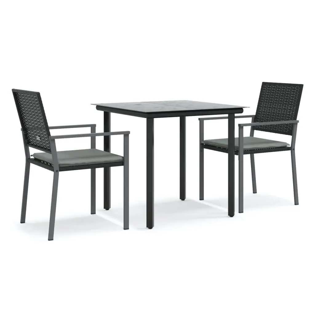 Garden Dining Set 3 Piece Outdoor Furniture Patio Table Chair with Cushions