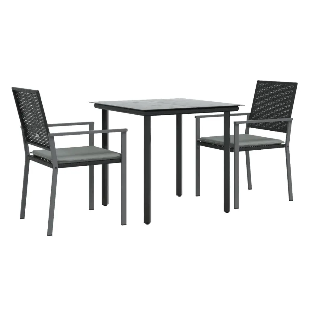 Garden Dining Set 3 Piece Outdoor Furniture Patio Table Chair with Cushions