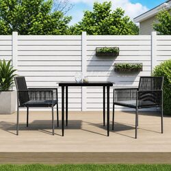 Quality Outdoor Dining Set, 3-Piece with Cushioned Seats