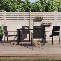 Black Steel Outdoor Chairs Set of 4, Perfect for Patios
