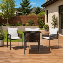 Compact and Reliable 4pcs Brown Outdoor Garden Chairs