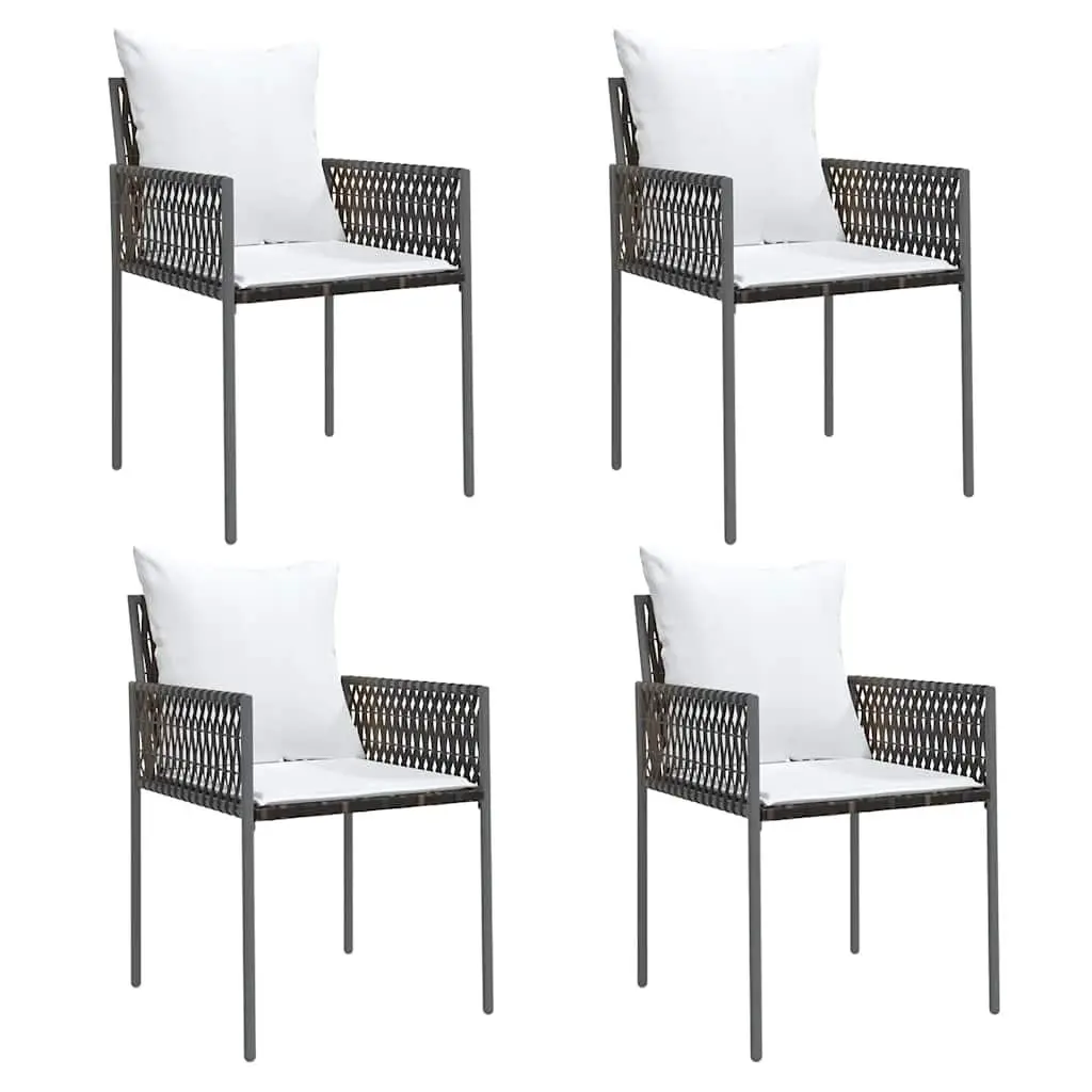 4pcs Brown Outdoor Garden Chairs