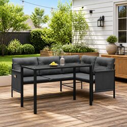 Compact 2 Piece Garden Dining Set with Cushions