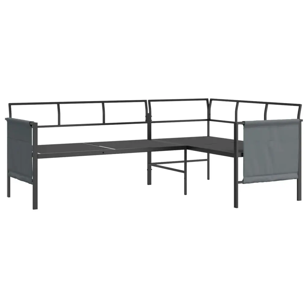 Garden Dining Set Anthracite 2 Piece Steel Frame Cushioned Seating