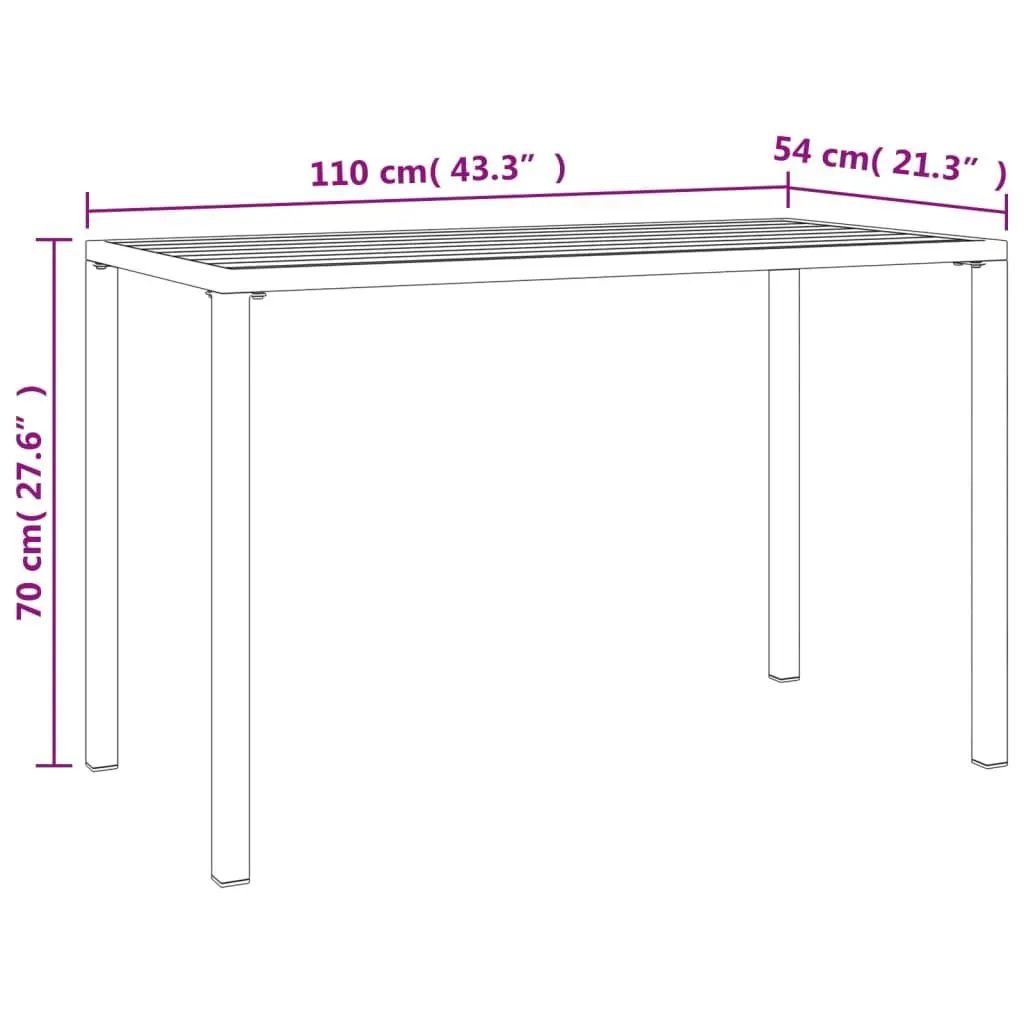 Garden Dining Set Anthracite 2 Piece Steel Frame Cushioned Seating