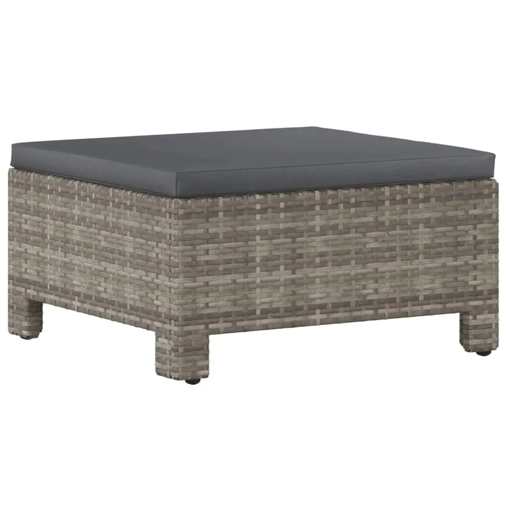 Garden Lounge Set 9 Piece Outdoor Furniture Grey Poly Rattan with Cushions