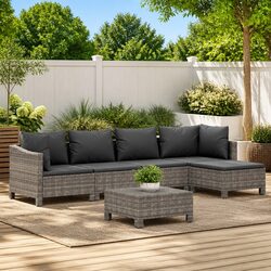 6-Piece Garden Lounge Set: Stylish and Compact Design