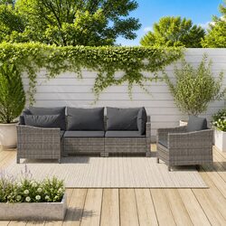 Concise 5-Piece Lounge Set for Modern Outdoor Living