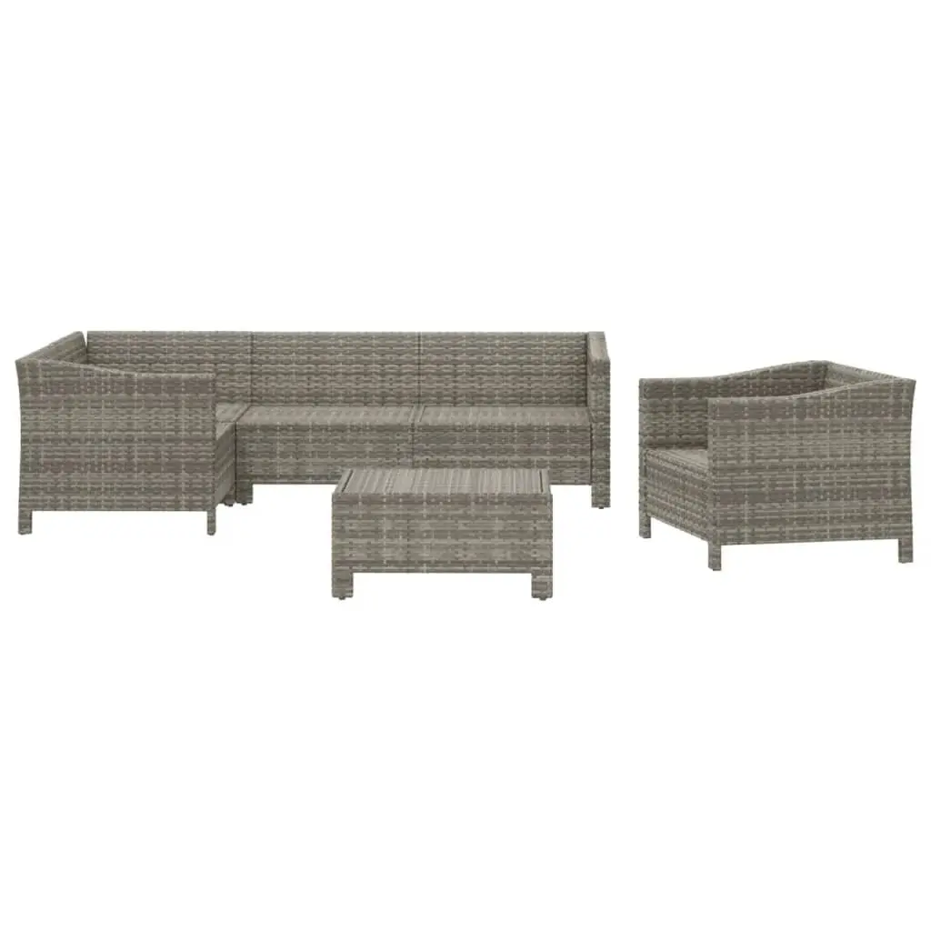 Garden Lounge Set 6 Piece Outdoor Furniture Patio Sofa Chair Table Grey