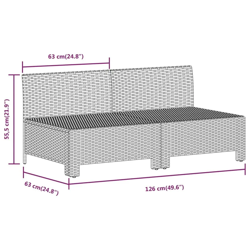 Garden Lounge Set 7 Piece Outdoor Furniture with Cushions Grey Poly Rattan