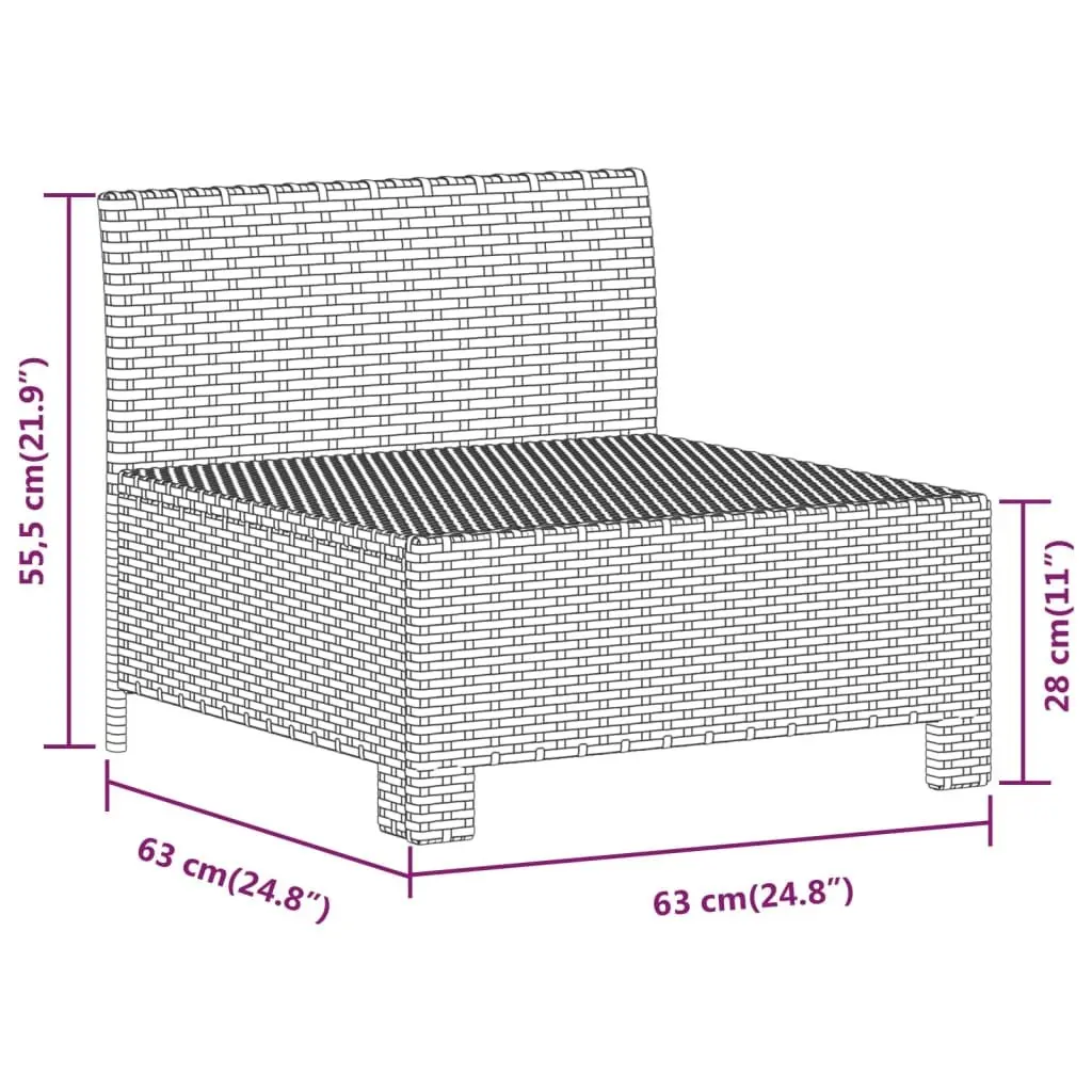 7 Piece Garden Lounge Set Outdoor Furniture Grey Poly Rattan Cushioned Patio