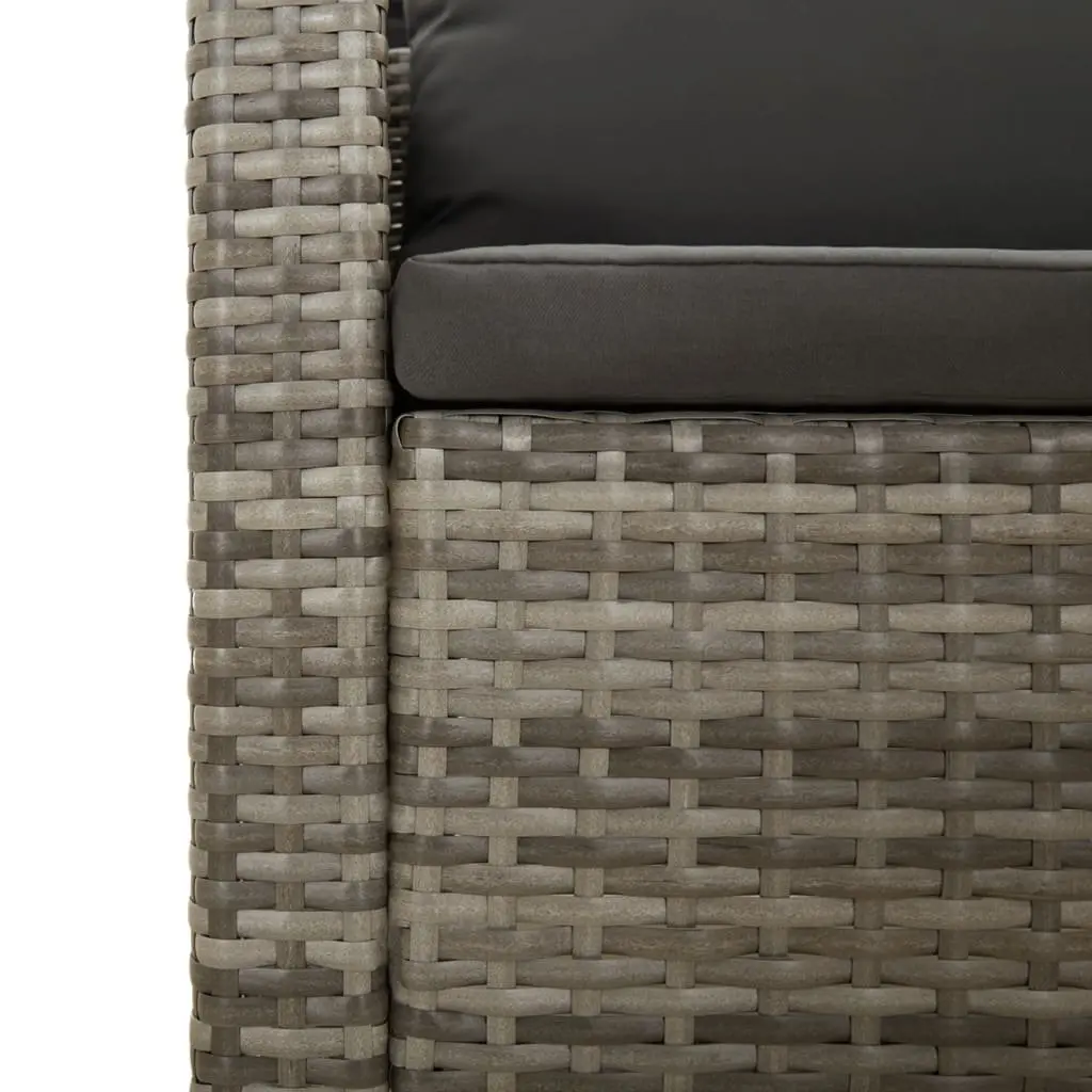 Garden Lounge Set Grey 8 Piece Modular Outdoor Furniture Poly Rattan Weather Resistant
