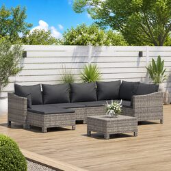 Compact 7 Piece Garden Lounge Set for Outdoor Enjoyment