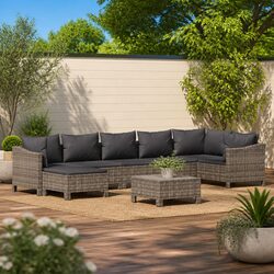 Concise 8 Piece Garden Lounge Set for Outdoor Comfort