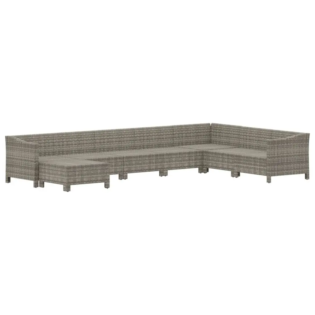 Garden Lounge Set 8 Piece Outdoor Furniture Patio Seating Grey with Cushions